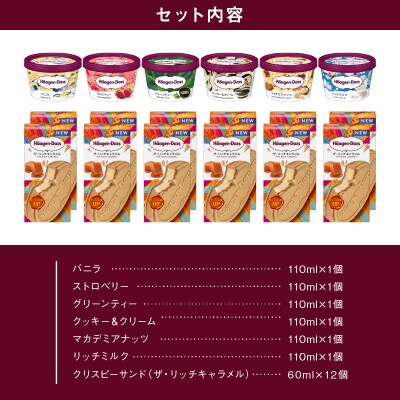 ハーゲンダッツ『ミニカップ(6個)&クリスピーサンド(12個)』アイスクリーム_H0016-036