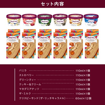 ハーゲンダッツ『ミニカップ(6個)&クリスピーサンド(12個)』アイスクリーム_H0016-036