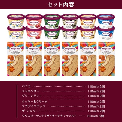 ハーゲンダッツ『ミニカップ(12個)&クリスピーサンド(6個)』アイスクリーム_H0016-037