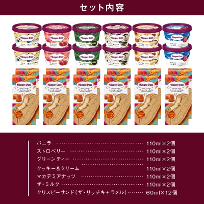 ハーゲンダッツ『ミニカップ(12個)&クリスピーサンド(12個)』アイスクリーム_H0016-135