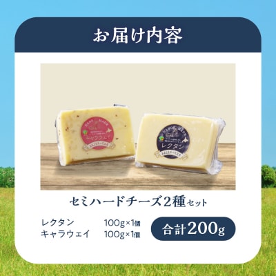 【おおともチーズ工房】セミハードチーズ2種セット(キャラウェイ・レクタン)_H0003-113