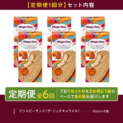 <6回隔月定期便>ハーゲンダッツ『クリスピーサンド(リッチキャラメル)36個』_H0016-166