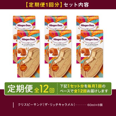 <12回連続定期便>ハーゲンダッツ『クリスピーサンド(リッチキャラメル)72個』_H0016-164