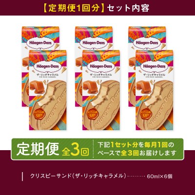 <3回連続定期便>ハーゲンダッツ『クリスピーサンド(リッチキャラメル)18個』_H0016-162