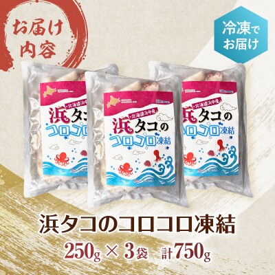 【14日以内に発送】《使い勝手便利!!》浜タコのコロコロ凍結(250g×3袋)_H0023-107