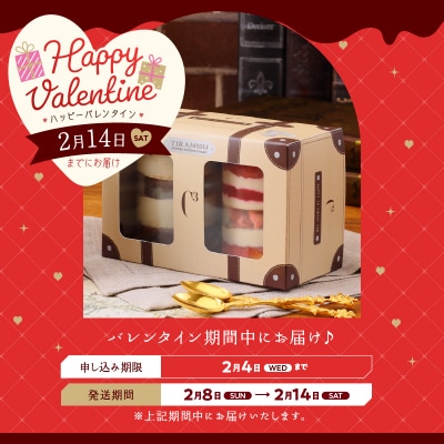 【数量限定】【バレンタインデーまでにお届け】ティラミス瓶ケーキ(合計2個)_H0047-003-VD