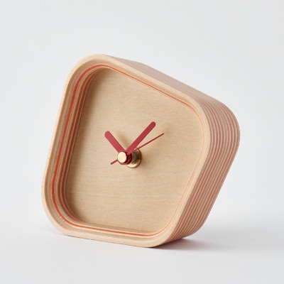 PLYWOOD laboratory　Paper-Wood 置き時計「rotation」(オレンジ)