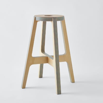 PLYWOOD laboratory　Paper-Wood スツール(ブルーグリーン)