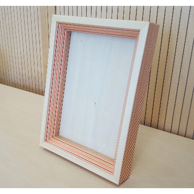 PLYWOOD laboratory　Paper-Wood フォトフレーム(S)(レッドオレンジ)