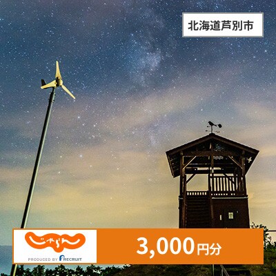 【じゃらんふるさと納税クーポン】 北海道芦別市でつかえる3,000円 クーポン