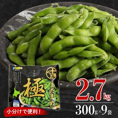 北海道十勝芽室町 えだまめ「極」300g×9袋 me003-002c
