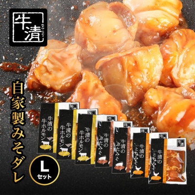 特製みそダレ Lセット ホルモン200g×2・300g×1、豚肉×2、鶏肉×2 伊勢志摩地域の牛清
