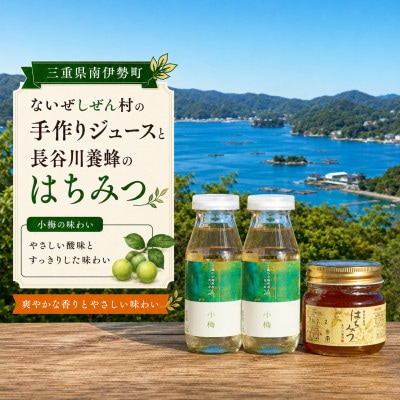 伊勢志摩の恵み お試しセット ないぜしぜん村 うめジュース2本と長谷川養蜂百花蜜はちみつ250g