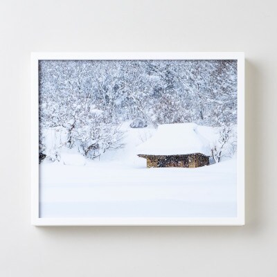 GOSHIKI FRAME【冬雪・Lサイズ】(町産ヒノキのフォトフレーム)