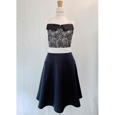 襟付きレースエプロン