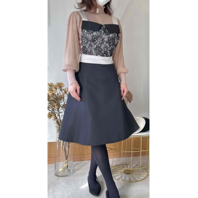 襟付きレースエプロン