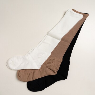 転倒予防2足組むくみ対策くつ下　白22～23cm