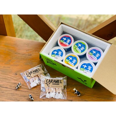 牧場直送十夢ジェラート6個、生キャラメル2袋セット【配送不可:離島】