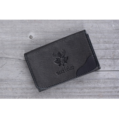 広島ジビエレザー 東広島産天然鹿革 本革名刺入れ カード入れにもおすすめ【01ブラック】