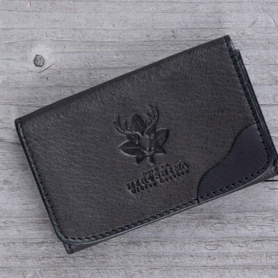 広島ジビエレザー　東広島産天然鹿革　本革名刺入れ　カード入れにもおすすめ【01ブラック】