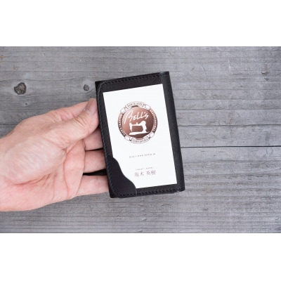 広島ジビエレザー　東広島産天然鹿革　本革名刺入れ　カード入れにもおすすめ【01ブラック】