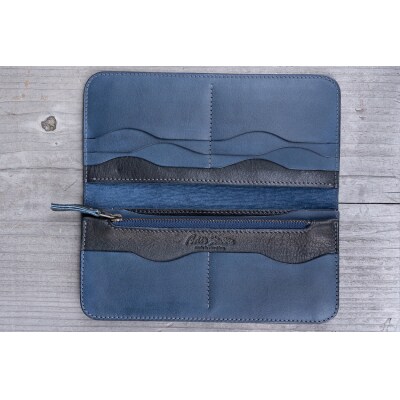 広島ジビエレザー東広島産天然鹿革　軽くて柔らかく手使いやすい本革スタンダード長財布【01ブラック】