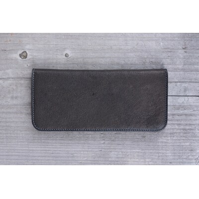 広島ジビエレザー東広島産天然鹿革　軽くて柔らかく手使いやすい本革スタンダード長財布【01ブラック】