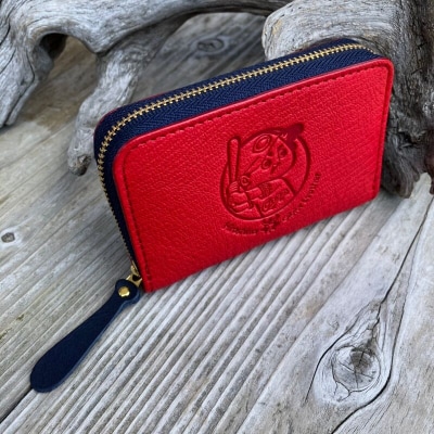 【広島東洋カープ×広島ジビエレザー】東広島産天然鹿革ミニラウンドファスナーコンパクト財布