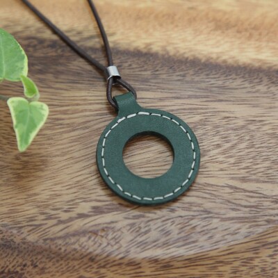 レザーグラスホルダー(ステッチ有)緑