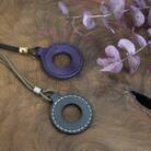 レザーグラスホルダー(ステッチ有)紫