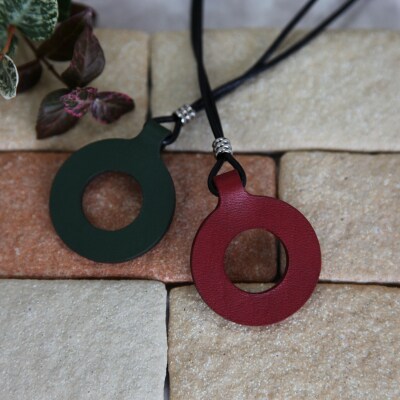 レザーグラスホルダー(ステッチ無)赤