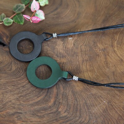 レザーグラスホルダー(ステッチ無)黒