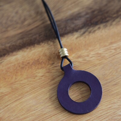 レザーグラスホルダー(ステッチ無)紫