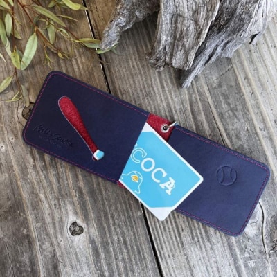 【広島ジビエレザー×広島東洋カープ】東広島産天然鹿革　二つ折りパスケース