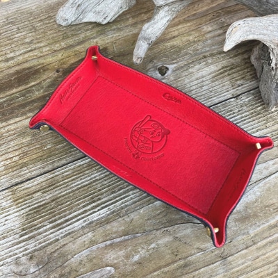 【広島ジビエレザー×広島東洋カープ】東広島産鹿革使用　レザートレー