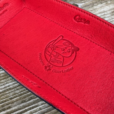 【広島ジビエレザー×広島東洋カープ】東広島産鹿革使用　レザートレー