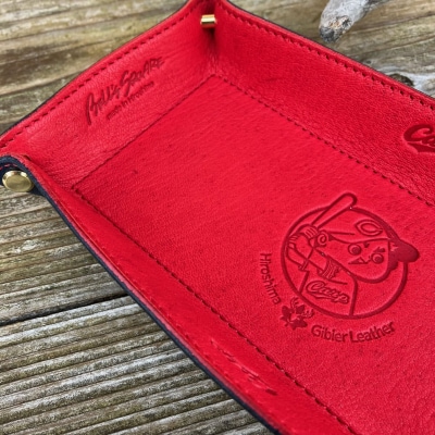 【広島ジビエレザー×広島東洋カープ】東広島産鹿革使用　レザートレー