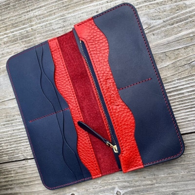 【広島ジビエレザー×広島東洋カープ】東広島産鹿革使用　長財布