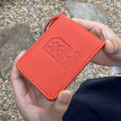 【広島ドラゴンフライズ×ベルズスクエア】コラボ　東広島産鹿革使用　二つ折りIDカード/パスケース