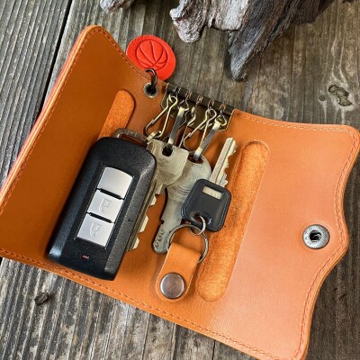 【広島ドラゴンフライズ×ベルズスクエア】コラボ　東広島産鹿革使用　5連キーケース