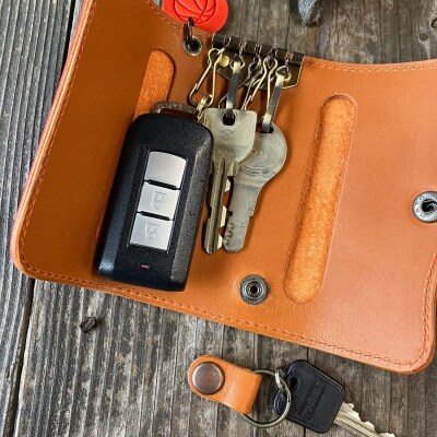 【広島ドラゴンフライズ×ベルズスクエア】コラボ　東広島産鹿革使用　5連キーケース