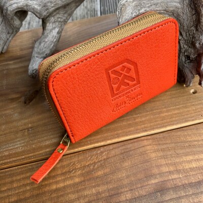 【広島ドラゴンフライズ×ベルズスクエア】コラボ　東広島産鹿革使用　ミニラウンドファスナー財布