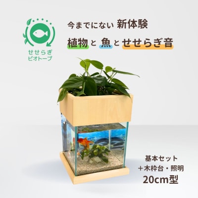 せせらぎビオトープ　20cm型基本照明+木枠台セット