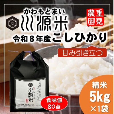 川源米　令和8年産こしひかり　出荷直前精米　5kg