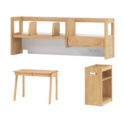 学習デスク3点セット(フィーロ 本体・上棚・ワゴン)
