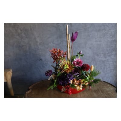 ■お正月限定■　[お任せ]華やかフラワーアレンジメント 正月　新年　華やか　おしゃれ