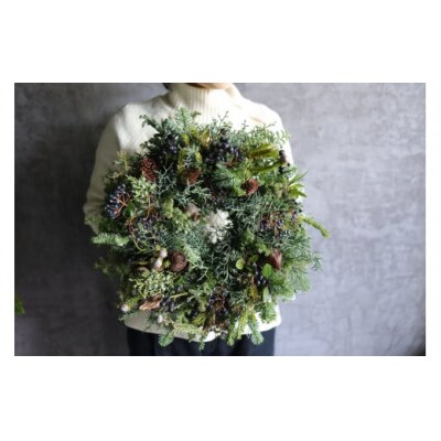 Xmas限定　クリスマスリース Φ40　花　インテリア　クリスマス　リース　ドライフラワー　おしゃれ