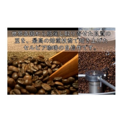 【レギュラーコーヒー(粉)】セルビア珈琲の本格的なコーヒー豆の詰め合せ。　200g×3クラフト袋入