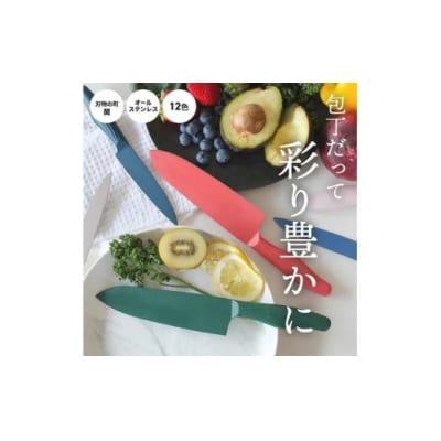 オールステンレスのカラー包丁haleiro(ハレイロ)サントク・ペティ各1本　ブルーベリー