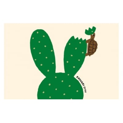 「ウサギ(サボテン)とカメ」デザインのトートバッグ